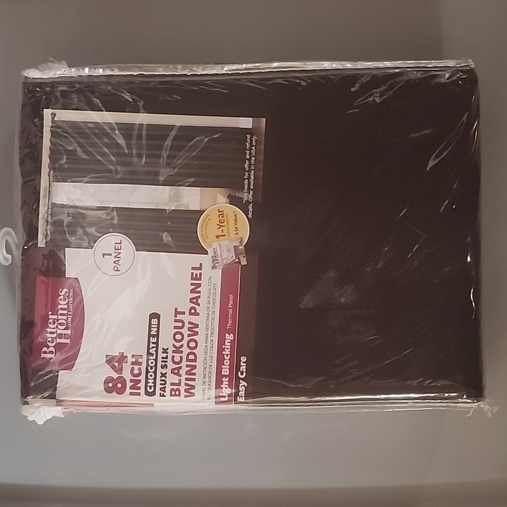 Better Homes & Gardens 84-inch Chocolate Nib Faux Silk Blackout Window Panel